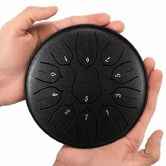 Steel Tongue Drum Percussion, 6 Inch 11 Notes Musical Instruments, Music Gifts for Family Friends (Black)