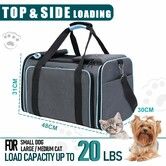 Large Cat Carrier Bag Expandable Soft Sided Pet Backpack Carrier for 1-2 Cats Portable Dog Carry Bag with Removable Fleece Pad for Travel,Camping(Blue)