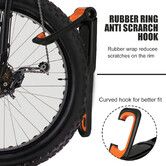 Garage Bike Rack with Tire Tray,Wall Mount Bike Hanging Storage System,Indoor Shed Wall Mount,Heavy Duty Holds Up to 30kg Color Black And Orange