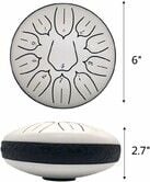 Steel Tongue Drum Percussion, 6 Inch 11 Notes Musical Instruments, Music Gifts for Family Friends (White)
