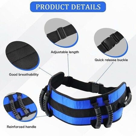 Transfer Gait Belt,Walking Belt with 6 Handles Belt,Mobility Aid for Elderly Obese Disable People,Hospitals Home Care