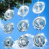 4 Pack Reflective 3D Stainless Steel Wind Spinners, Bird Deterrent Garden Decor to Keep Woodpeckers & Pigeons Away for House Patio Orchard Outdoor Use