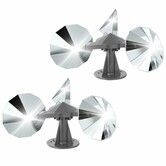 2 Pack Bird Deterrent Reflective Spinning Reflector with Plastic Base, Keep Pigeons Woodpeckers Sparrows Away for Outdoor Boats Roofs Patio Gardens
