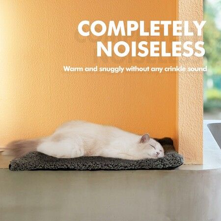 Self Warming Pet Mat 25 x 19 Inch Thermal Cat Dog Bed,Non-Electric Heat Reflect Pad with Removable Cover,Non-Slip Bottom Washable for Indoor Outdoor Pets