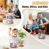 Clear Piggy Bank with Lock, Acrylic Piggy Bank for Kids Openable Reusable Money Saving Box with Key (Pink)