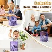 Clear Piggy Bank with Lock, Acrylic Piggy Bank for Kids Openable Reusable Money Saving Box with Key (Purple)