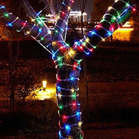 32m 301LED Solar Fairy String Tube Lights for Party Garden Yard Colorful