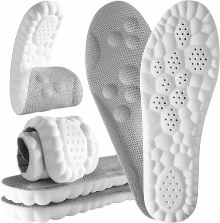 4D Cloud Steppers Insoles for Men and Women Shock Absorption Inserts,Soft Anti-Fatigue,Memory Foam Insoles for Shoes (Men: US 7-10 Women: US 8.5-12)