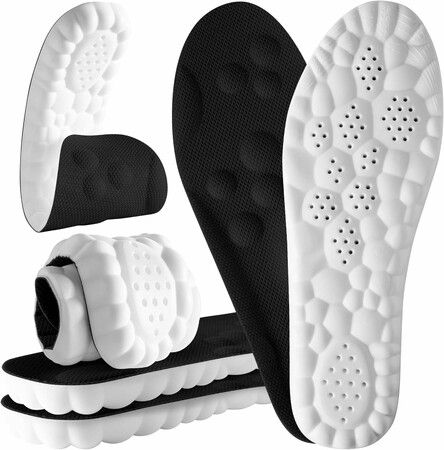 4D Cloud Steppers Insoles for Men and Women Shock Absorption Inserts,Soft Anti-Fatigue,Memory Foam Insoles for Shoes (Men: US 4-7 Women: US 5-8.5)