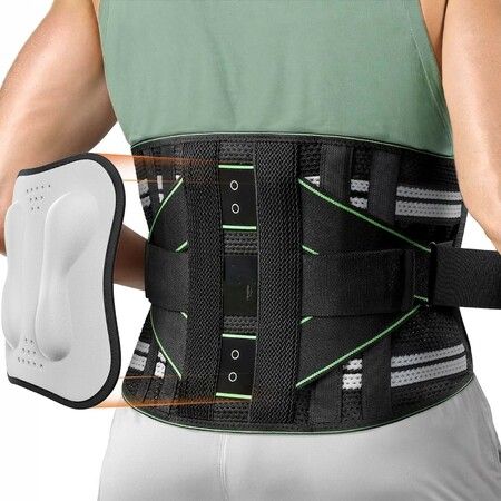 8 Stays Lumbar Back Brace for Men Women, Breathable Adjustable Support Belt with 3D Cushion Pad, Adjustable Waist Brace for Daily Lower Back Care Size XL