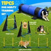Dog Agility Equipment Backyard Outdoor Obstacle Course Training Set Adjustable Jump Hurdle Tunnel Weave Poles Hoop Ring Pause Box Tug Toy Storage Bag
