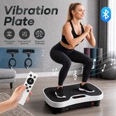 Vibration Plate Exercise Machine Bluetooth Fitness Platform Home Gym Full Body Workout Weight Loss Lymphatic Drainage Shaking Board 240 Speed Levels