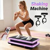 Vibration Plate Machine Fitness Platform Exercise Full Body Workout Vibrating Equipment with Bands Bluetooth for Lymphatic Drainage Weight Loss 150KG