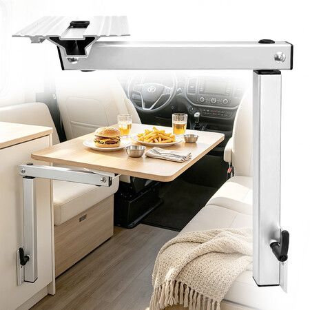 Caravan RV Table Leg Height Adjustable 360° Swivel Rotating Support Base Mount System Removable Campervan Boat Yacht Motorhome 50kg Aluminium Alloy