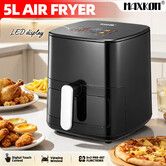 Maxkon 5L Digital Air Fryer Oven 1400W 8 in 1 Countertop Cooker Roaster Touch Screen Non-Stick Dishwasher Safe Basket Oil Free Appliance Viewing Window
