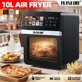 Maxkon 10L Digital Air Fryer Toaster 10 in 1 Countertop Cooker Convection Oven Roaster Baker Keep Warm LED Touch Screen Kitchen Appliance 1800W 2 Trays