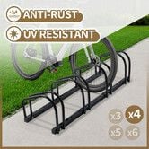 4 Bike Rack Stand Floor Bicycle Parking Storage Steel Garage Organiser Freestanding Cycling Wheel Holder for Mountain MTB Road Hybrid Commuter Bikes