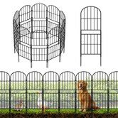 Decorative Garden Fence 10 Panels No Dig Metal Wire Flower Bed Border Edging Animal Dog Barrier Lawn Patio Backyard Outdoor Arched Fencing 3.2mx97cm