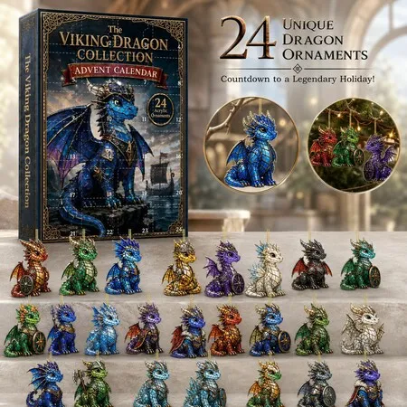 VIKING DRAGON COLLECTION 24DAYS Christmas Advent Calendar 2026 Blind Box Countdown 2D Acrylic Pet Love Christmas Tree ornaments Surprise Figures Holiday