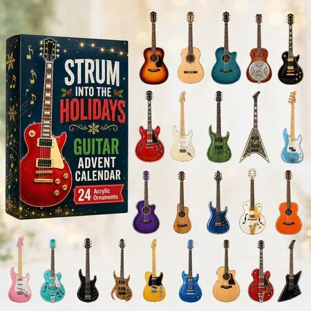 GUITAR 24DAYS Christmas Advent Calendar 2026 Blind Box Countdown 2D Acrylic Pet Love Christmas Tree ornaments Surprise Figures Holiday