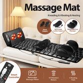 Full Body Massage Mat HOMASA Heated Foot Back Massager Shiatsu Vibration Lumbar Support Neck Leg Relax Electric Heating Pad Chair Recliner Seat Cushion