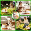 Large Dog Ball Launcher Thrower Auto Tennis Fetch Toy Interactive Automatic Throwing Machine Remote Adjustable Distance Outdoor Pet Play with 3 Balls