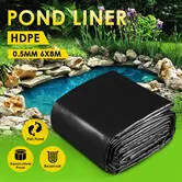 HDPE 6X8M Pond Liner Fish Waterfall Garden Fountain Heavy Duty Waterproof Skin Pad 0.5mm Outdoor Stream Pool Basin Cover Membrane Koi Pools Landscape