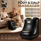 Electric Foot Calf Massager Machine with Heating Air Compression Shiatsu Kneading Rolling Massage Adjustable Massaging Modes Intensity Auto Off Timer