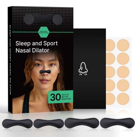 Magnetic Nasal Dilato  Reusable Band 30 Tabs for Sports Sleep Snoring Breathing 4 Sizes replacement adhesive tabs