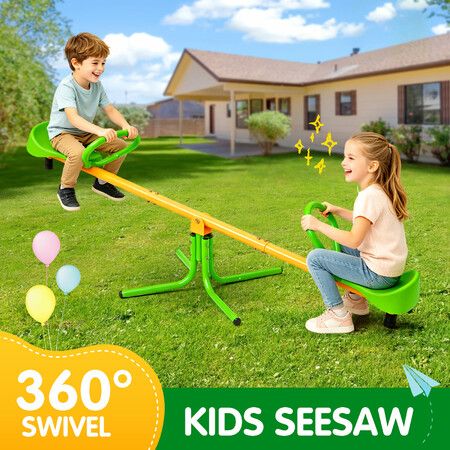 Kids Seesaw 360 Degree Rotating Outdoor Garden Swivel Teeter Totter Indoor Sport Gym Spinning Playground Toys Equipment Sit and Spin Activity Play Set