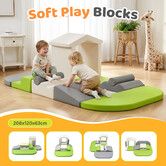 Kids Sofa Play Set Modular Couch 10 Pcs Soft Foam Building Blocks Toddler Childrens Comfy Climbing Indoor DIY Activity Centre Cushion Washable Cover