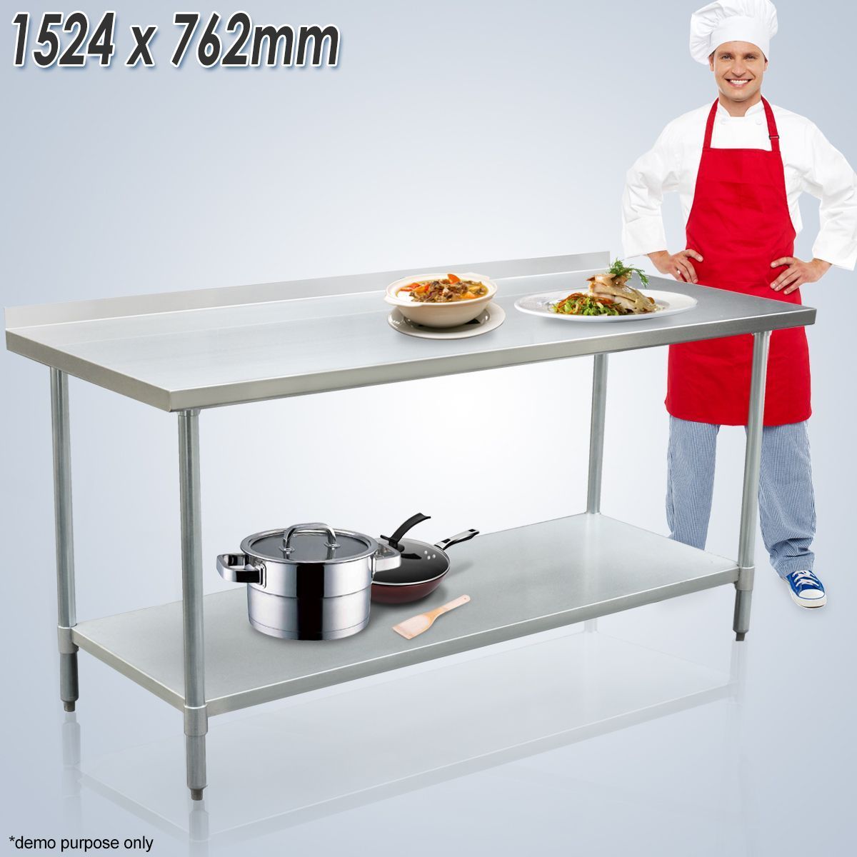 Kitchen Prep Table Cater Work Bench Table Stainless Steel W/Adjustable Feet 1524mmx762mm