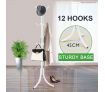 12 Hook Tree Style Coat Hat Bag Clothes Rack-White