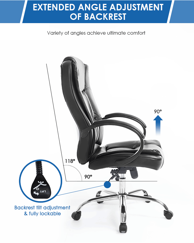 Deluxe PU Leather Office Computer Chair Tile Adjustable Home Chair BestDeals.co.nz