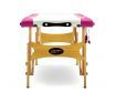 White and Pink 3 Fold Wooden Massage and Beauty Therapy Bed