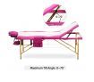 White and Pink 3 Fold Wooden Massage and Beauty Therapy Bed