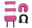 White and Pink 3 Fold Wooden Massage and Beauty Therapy Bed