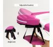 White and Pink 3 Fold Wooden Massage and Beauty Therapy Bed