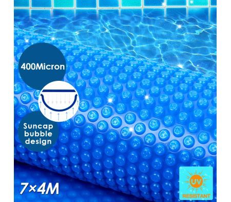 400 Micron Solar Swimming Pool Bubble Cover - 7M x 4M