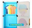 Kids DIY 12 Cubes Storage W/ 3 Shoes Rack Bedroom Cabinet Closet Origanizer-Blue