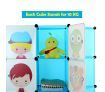 Kids DIY 12 Cubes Storage W/ 3 Shoes Rack Bedroom Cabinet Closet Origanizer-Blue
