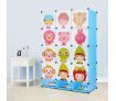Kids DIY 12 Cubes Storage W/ 3 Shoes Rack Bedroom Cabinet Closet Origanizer-Blue