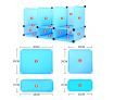 Kids DIY 12 Cubes Storage W/ 3 Shoes Rack Bedroom Cabinet Closet Origanizer-Blue