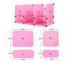 Kids DIY 12 Cubes Storage W/ 3 Shoes Rack Bedroom Cabinet Closet Origanizer-Pink