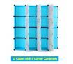 Tupper Cabinet 12 Cubes Kids DIY Storage W/ Corner Cabinet Toys Book shelf - Blue