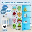 Tupper Cabinet Kids DIY 8 Cubes Storage with Corner Cabinet Closet Organizer -Blue