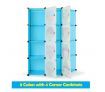 Tupper Cabinet Kids DIY 8 Cubes Storage with Corner Cabinet Closet Organizer -Blue