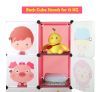 Tupper Cabinet 8 Cubes Kids DIY Storage Cabinet Bookshelf-Pink
