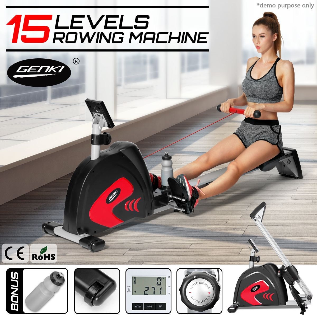 Genki Magnetic Exercise Rowing Machine