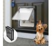 XL 2-Way Lockable Dog Cat Pet Door Safe Brushy Flap Locking Magnetic Black